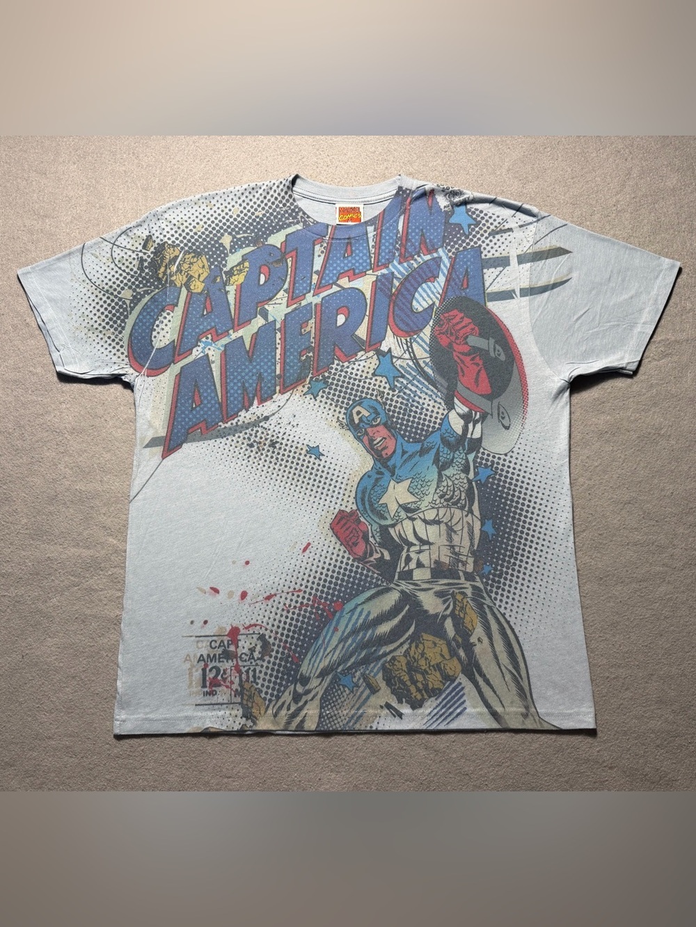 Marvel Comics Captain America Men’s XL All-Over Print Graphic T-Shirt